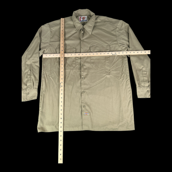 Dickies Mens Long Sleeve Button Up work Shirt Sz L - Picture 3 of 4